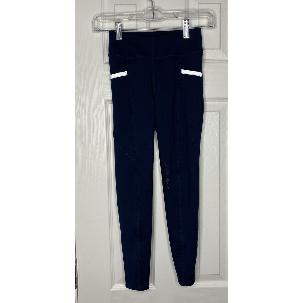 Dover Saddlery Youth Girls‎ Stride Tech Riding Tights Blue Size Small New
